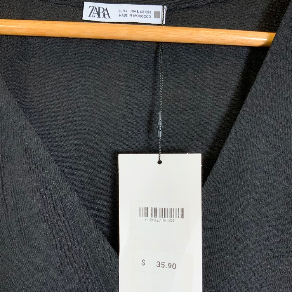 ZARA Flowy Gathered Dress - Picture 6 of 16